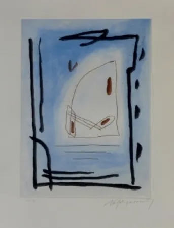 Radierung Und Aquatinta Ràfols Casamada - Composition 10