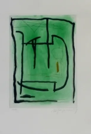 Radierung Und Aquatinta Ràfols Casamada - Composition 14