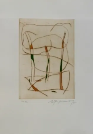 Radierung Und Aquatinta Ràfols Casamada - Composition 15