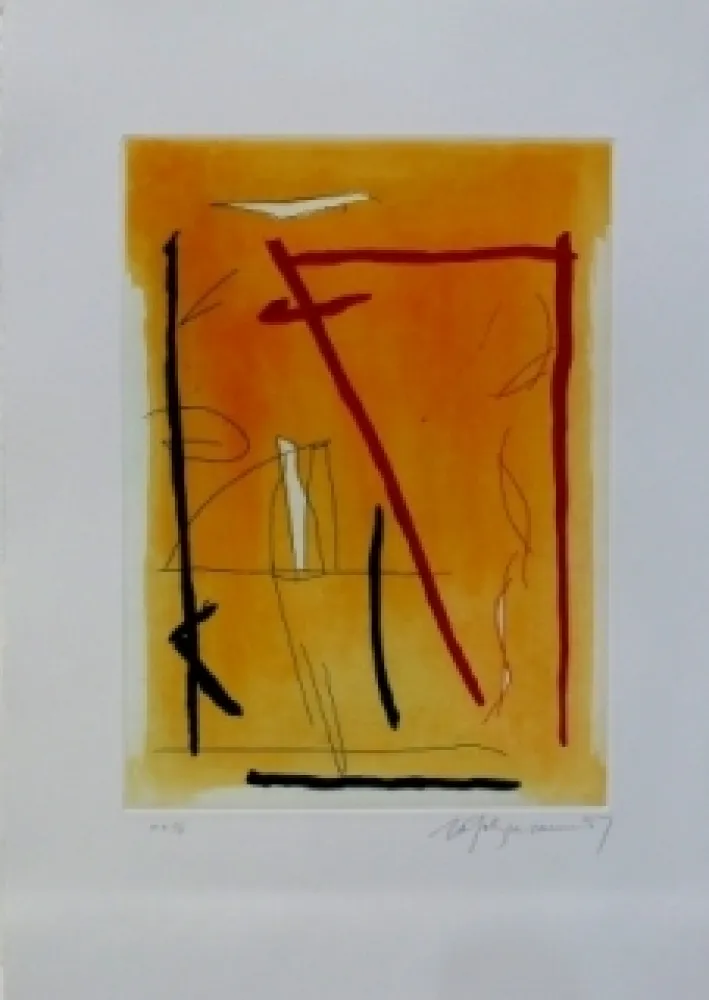 Radierung Und Aquatinta Ràfols Casamada - Composition 16