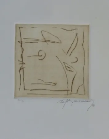 Kaltnadelradierung Ràfols Casamada - Composition 28