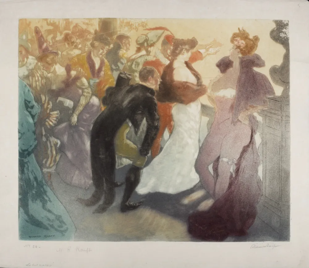 Radierung Und Aquatinta Ranft - Le bal masqué, 1899