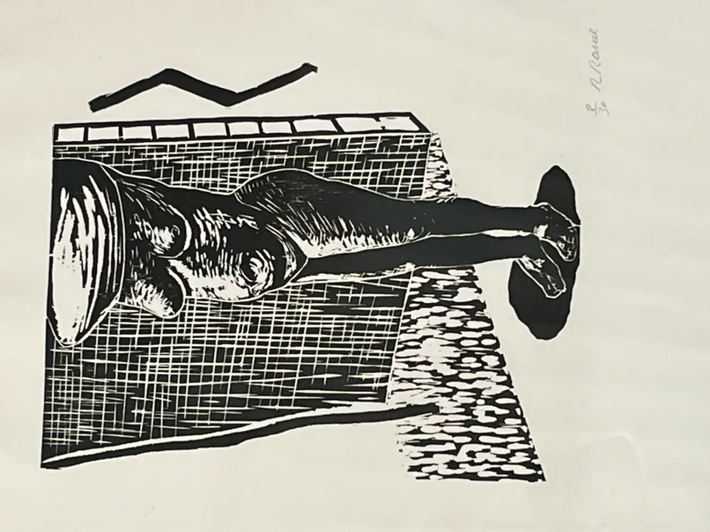 Holzschnitt Raveel - Naakt (i)