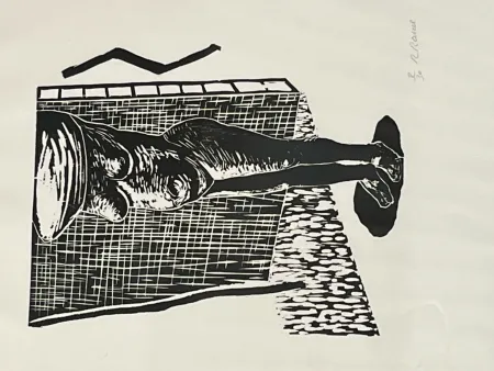 Holzschnitt Raveel - Naakt (i)