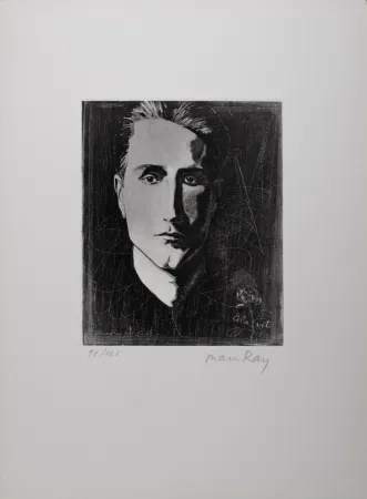 Radierung Und Aquatinta Ray - Cela Vit (Portrait of Marcel Duchamp), 1971 - Hand-signed & numbered
