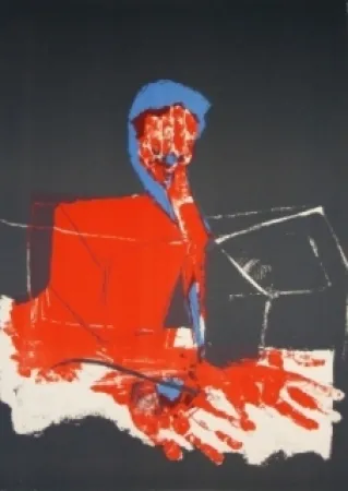 Lithographie Rebeyrolle - Le pianiste