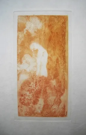 Radierung Redon - Baigneuse