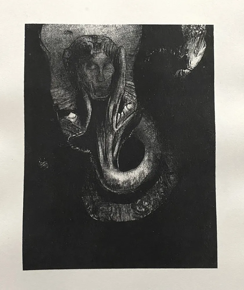 Lithographie Redon - Oannès : moi, la première conscience du chaos...