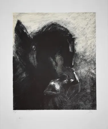 Lithographie Redon - Pégase Captif / Captive Pegasus 1889