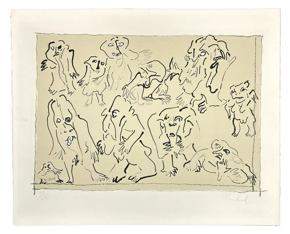 Lithographie Reinhoud - Jour de sortie