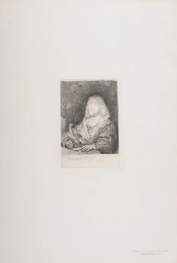 Heliogravüre Rembrandt - Homme avec chaine et croix