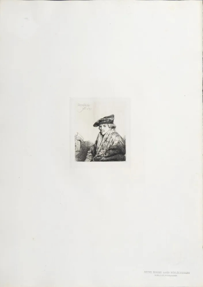 Heliogravüre Rembrandt - Jeune Homme assis réfléchissant