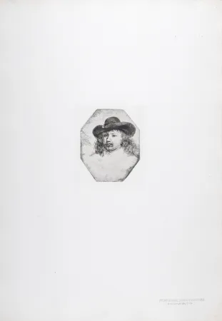Heliogravüre Rembrandt - Jeune homme dans un octogone
