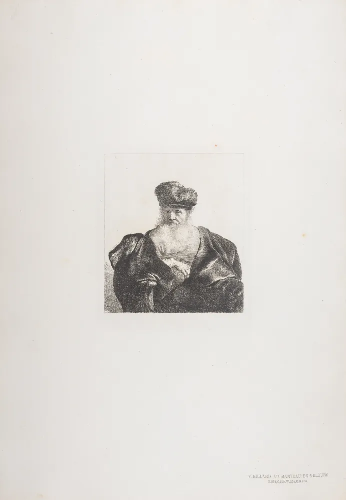 Heliogravüre Rembrandt - Vieillard au manteau de velours