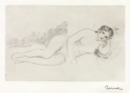 Stich Renoir - Femme nue couche (tournée a droite) 1ere planche 