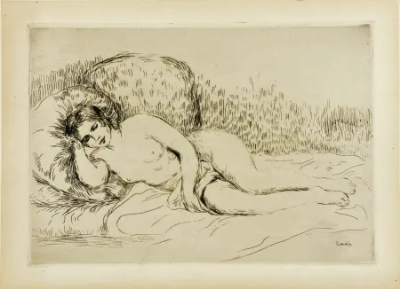 Radierung Renoir - Femme nue couchée (tournée à gauche), 1906