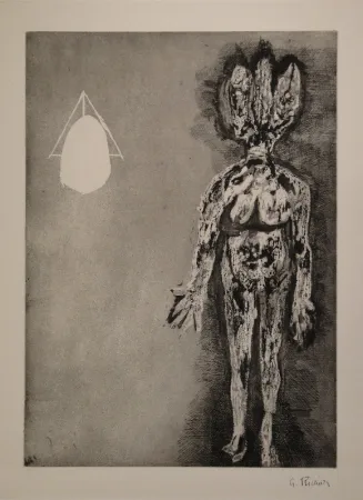 Radierung Und Aquatinta Richier - Femme debout / L’Hydre