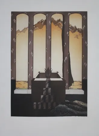 Radierung Und Aquatinta Riemer - Blüte in Landschaft