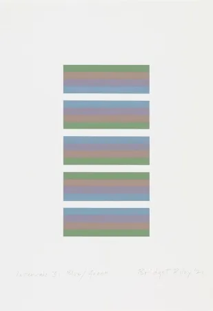 Siebdruck Riley - Intervals 3, Blue / Green