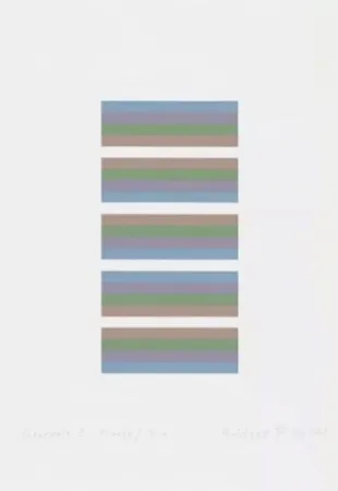 Siebdruck Riley - Intervals 3 - Orange / Blue