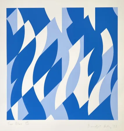 Siebdruck Riley - Two Blues