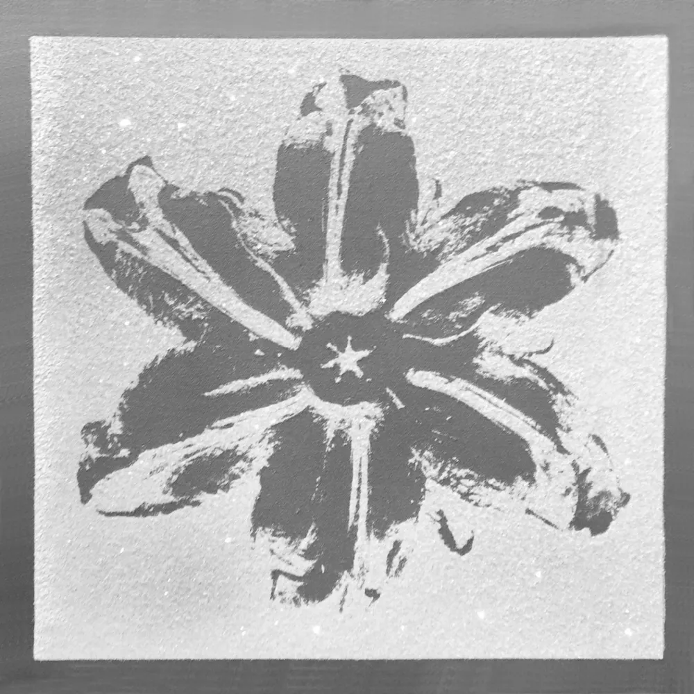 Siebdruck Robierb - Power Flower (Silver)