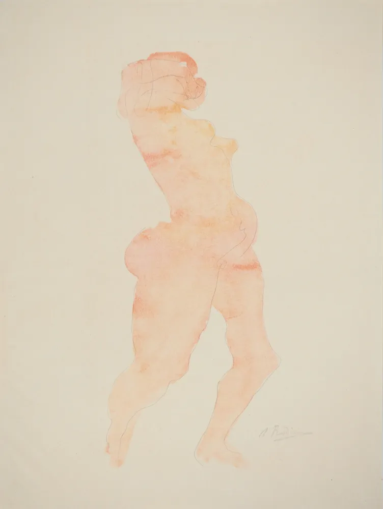 Lithographie Rodin - Nu dansant