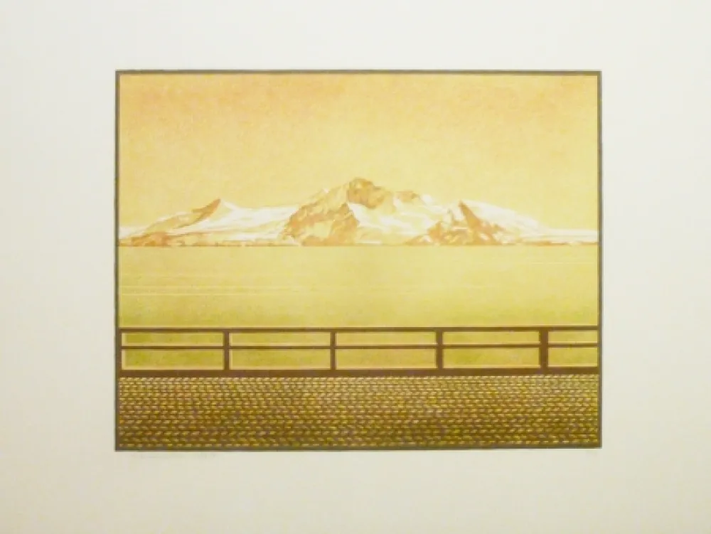 Lithographie Rodrigo - Las grandes montanas por las que el agua desciende