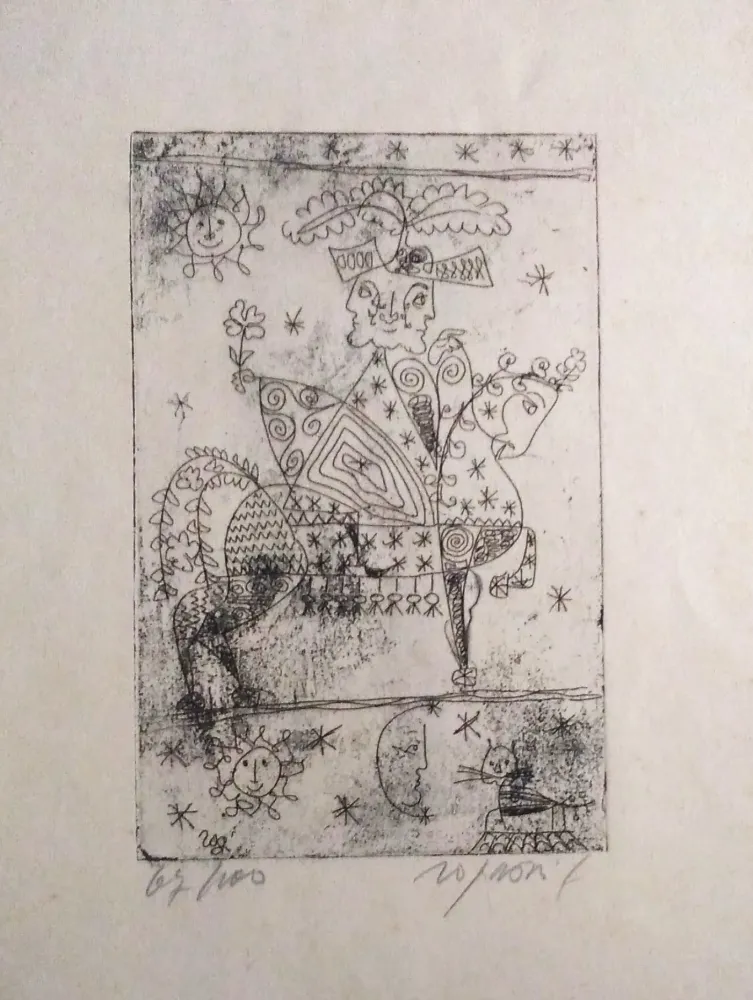 Radierung Und Aquatinta Rognoni - Auguri di Natale 1960