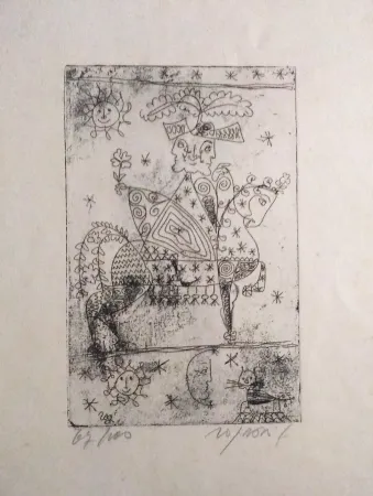 Radierung Und Aquatinta Rognoni - Auguri di Natale 1960