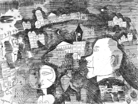 Radierung Rognoni - Città