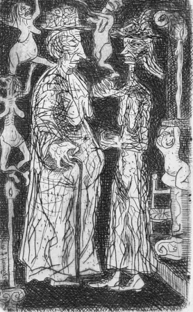 Kaltnadelradierung Rognoni - Le beghine