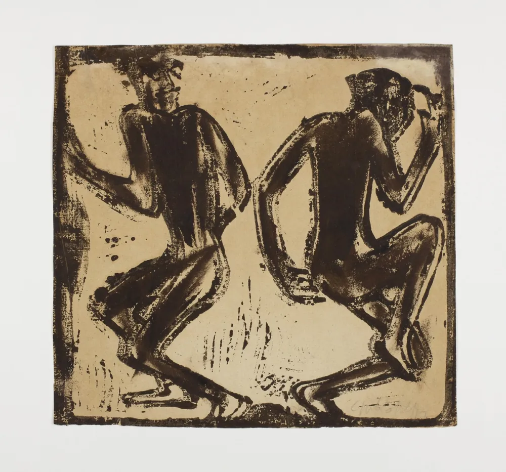 Holzschnitt Rohlfs - Zwei Tanzende (Two Dancers)