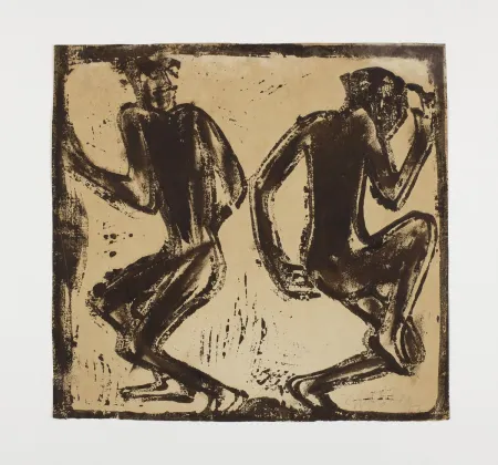 Holzschnitt Rohlfs - Zwei Tanzende (Two Dancers)