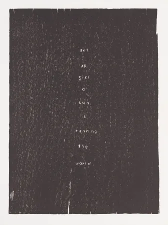 Holzschnitt Rondinone - Get up girl a sun is running the world