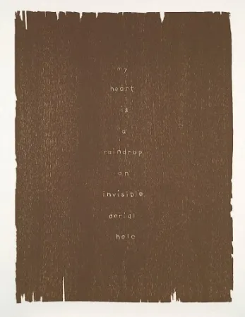 Holzschnitt Rondinone - My heart is a raindrop an invisible aerial hole