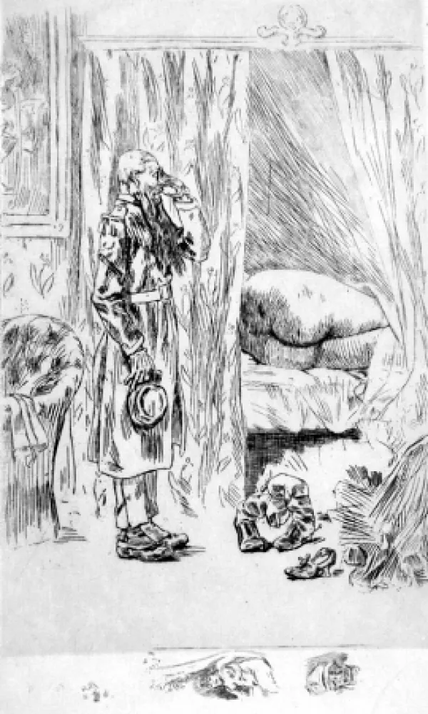 Radierung Rops - Ma golonelle!