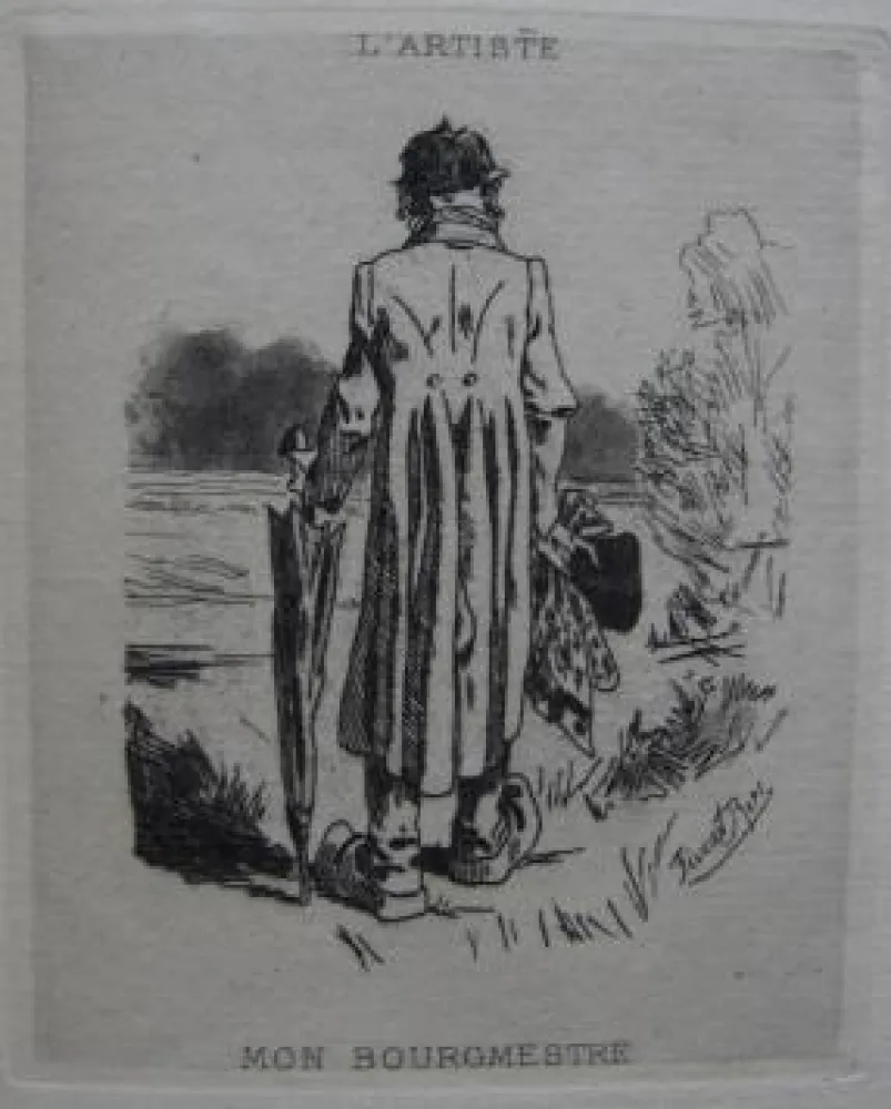 Radierung Und Aquatinta Rops - Mon bourgmestre