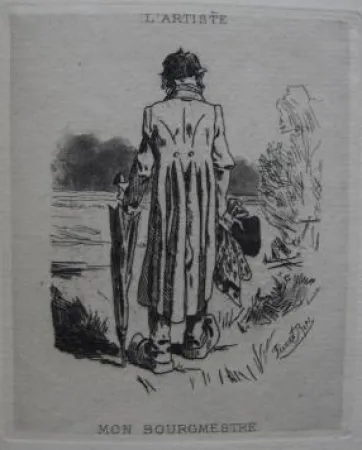 Radierung Und Aquatinta Rops - Mon bourgmestre