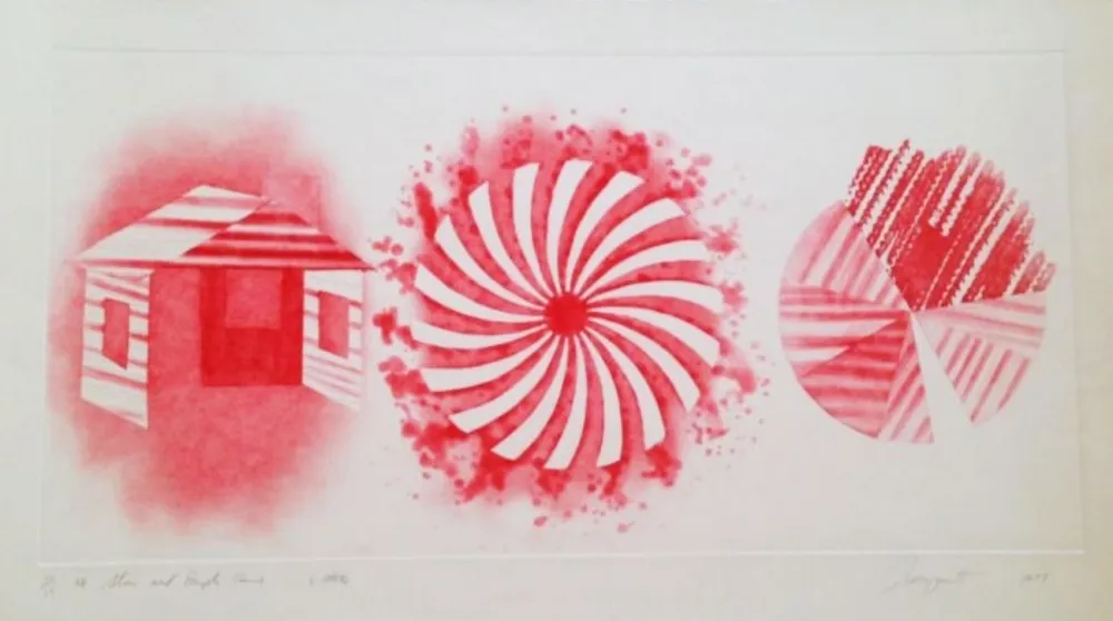 Aquatinta Rosenquist - Star and Empty House - 2 state