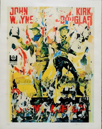 Siebdruck Rotella - John Wayne - Kirk Douglas