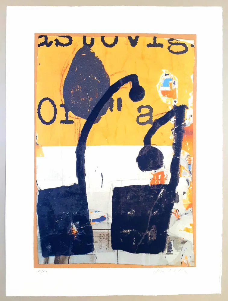 Siebdruck Rotella - Mirò in nero