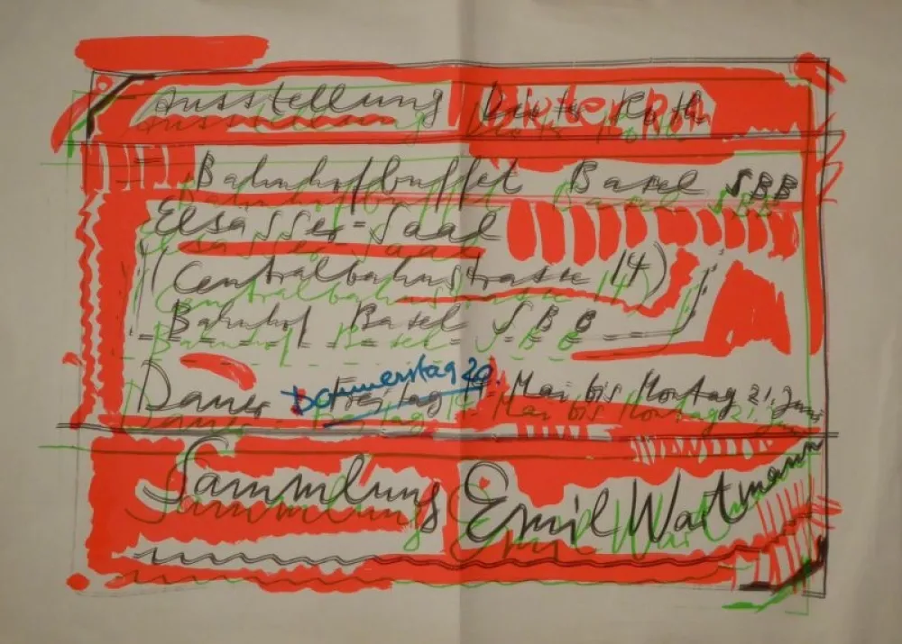 Siebdruck Roth - „Ausstellung Dieter Roth / Bahnhofbuffet Basel SBB...