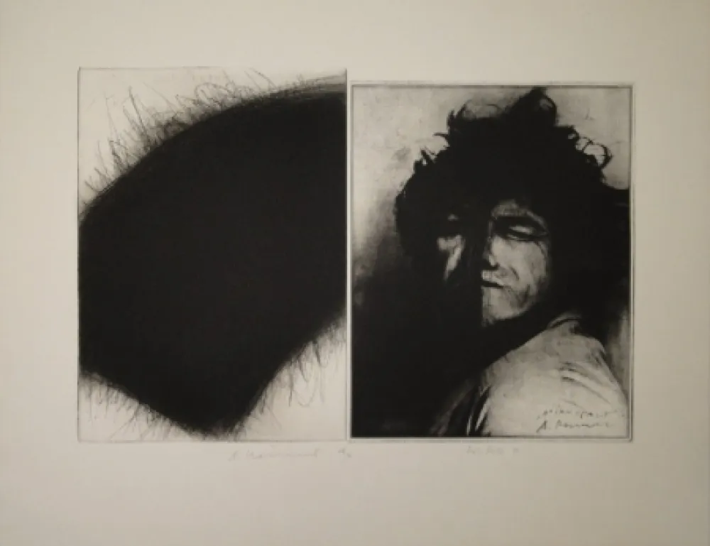 Stich Roth - Doppelporträt oder Stirnspalt