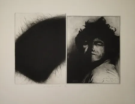 Stich Roth - Doppelporträt oder Stirnspalt