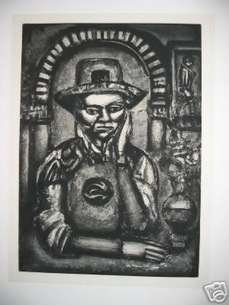 Aquatinta Rouault - Chinois inventa, dit-on, la poudre a canon, nous en fit don.