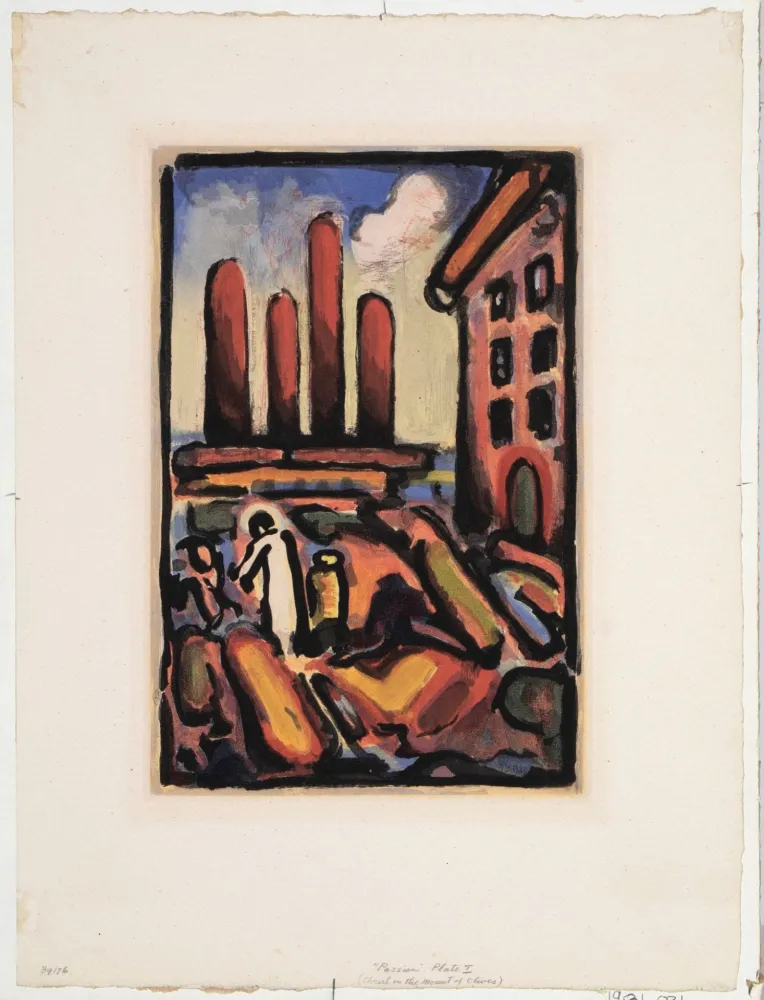 Aquatinta Rouault - Christ au Faubourg