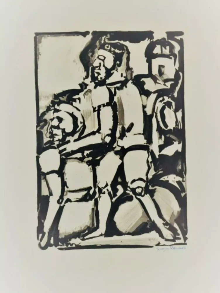 Radierung Und Aquatinta Rouault - Homme Conduisant Me Autre W. 340