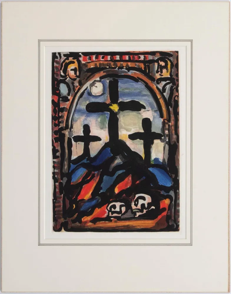 Aquatinta Rouault - Les tres croix