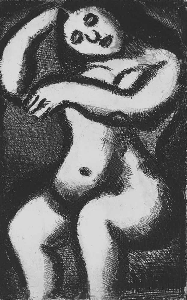 Aquatinta Rouault - Nu assis